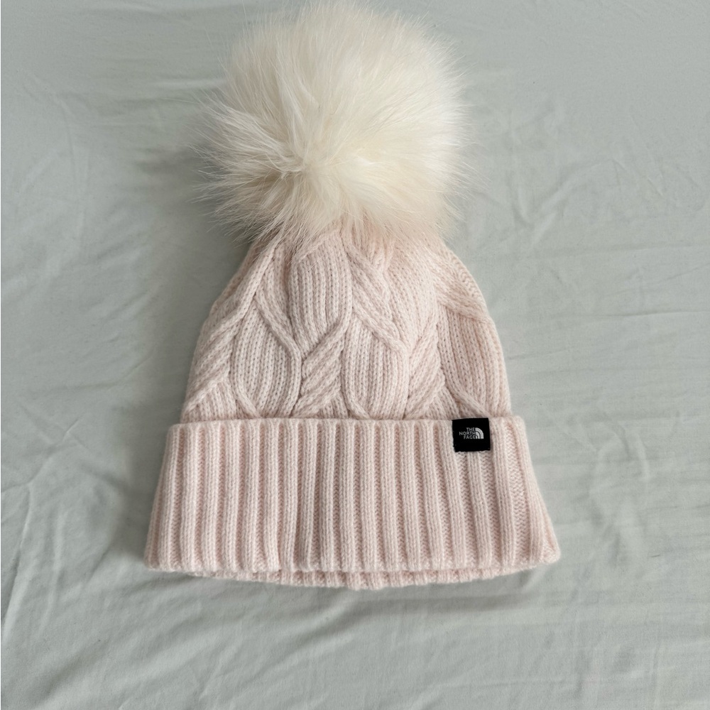 The North Face Pink Knit Hat with Pom Pom
